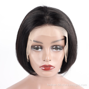 wholesale cost effective factory made short bob hd frontal 13*4 lace wigs brazilian 100% human hair with baby hair